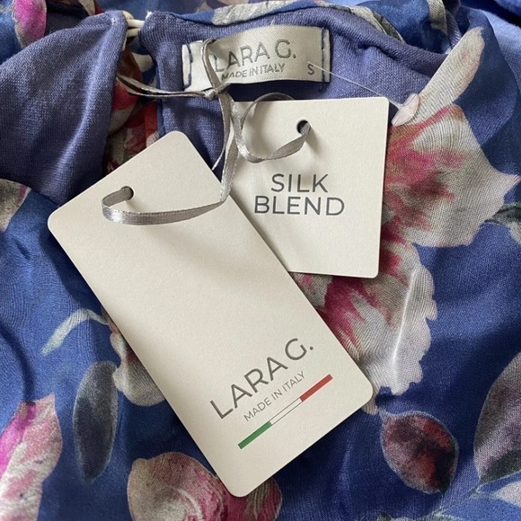 LARA G by Lara Guidotti Garden Floral‎ Airy Silk Blend Maxi Dress Size Small NWT - Picture 3 of 3